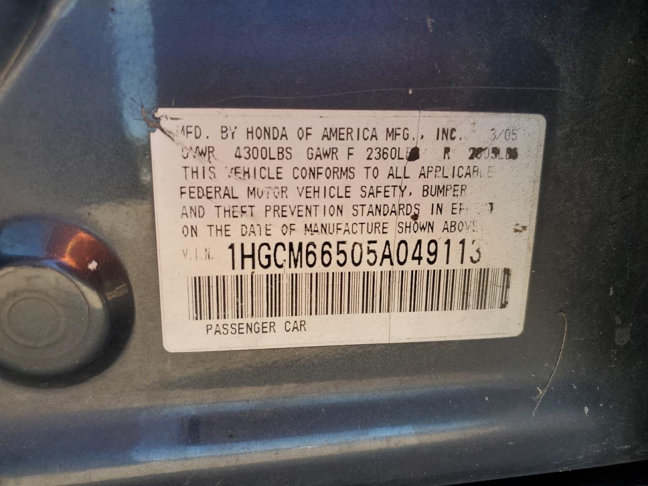 2005 HONDA ACCORD