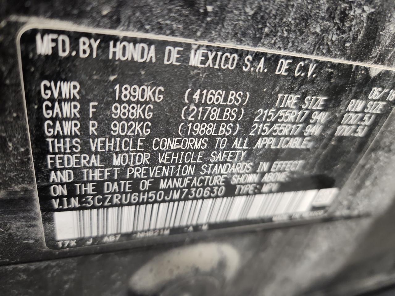 2018 HONDA HR-V