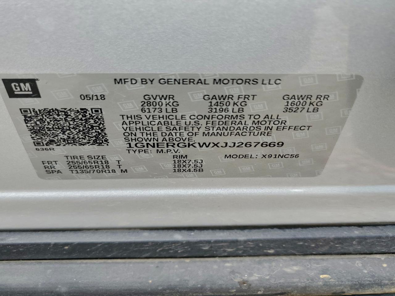 2018 CHEVROLET TRAVERSE