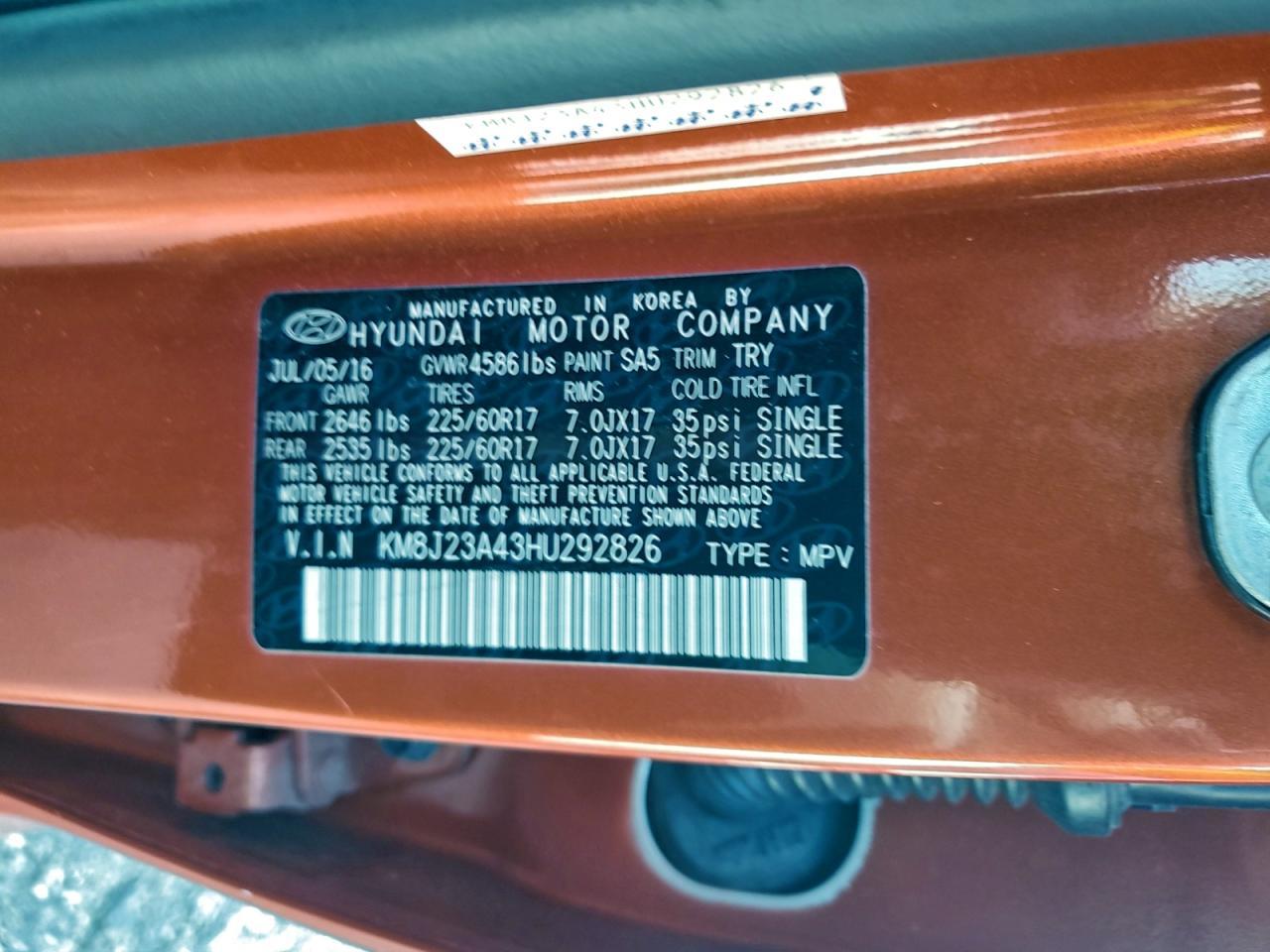 2017 HYUNDAI TUCSON
