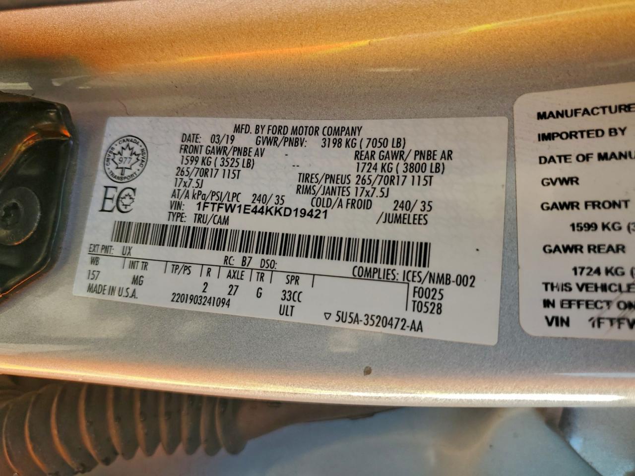 2019 FORD F-150 Lightning