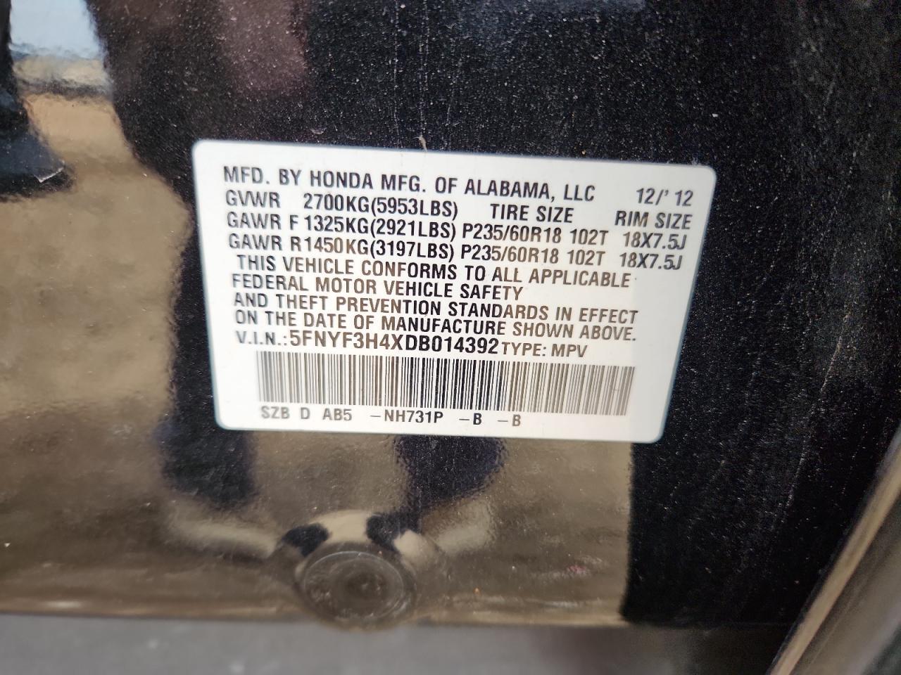 2013 HONDA PILOT