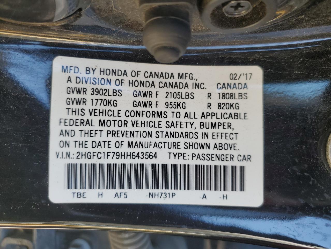 2017 HONDA CIVIC