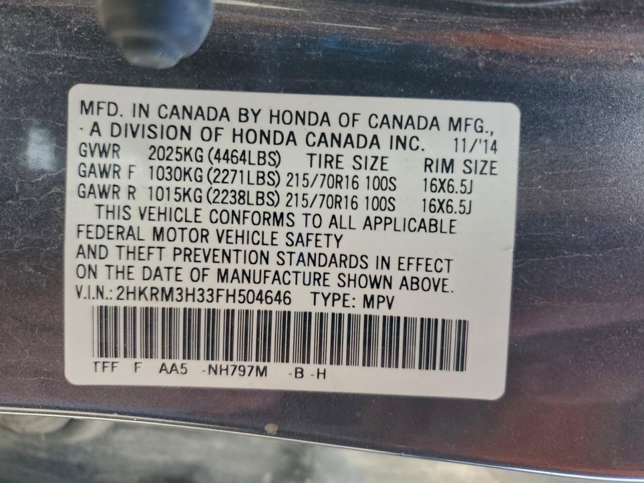 2015 HONDA CR-V