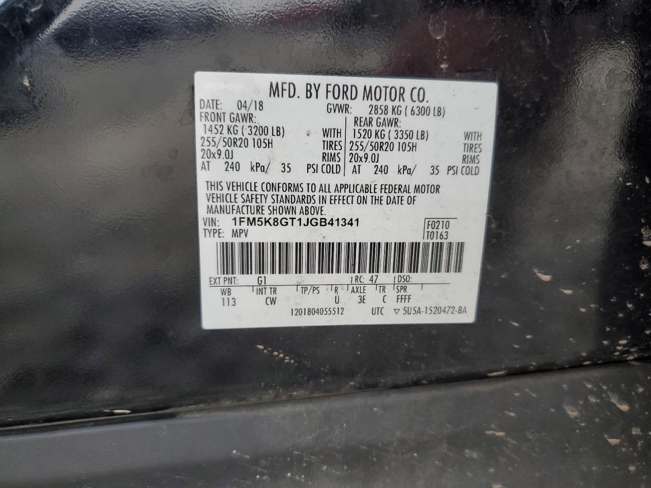 2018 FORD Explorer Sport Trac