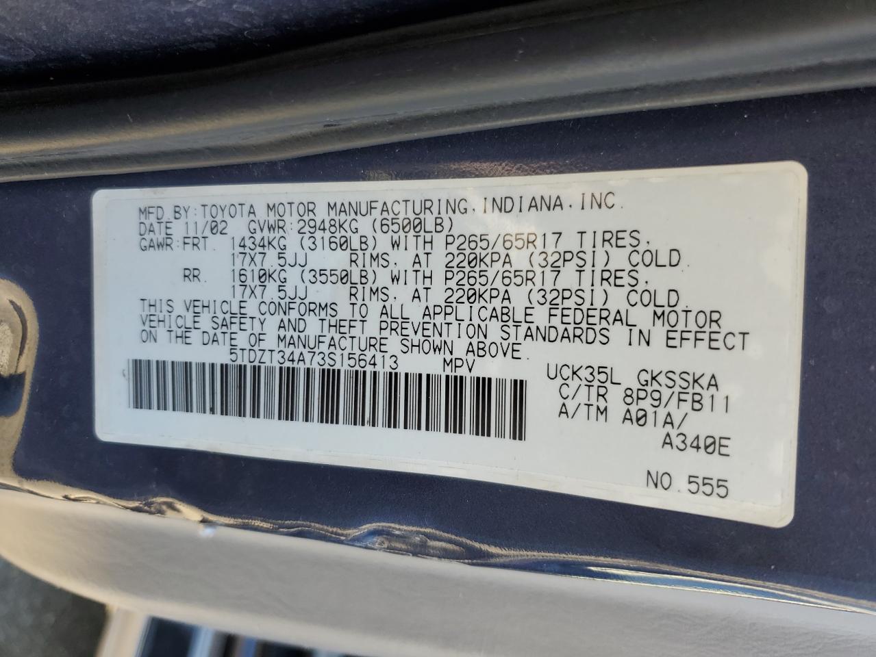 2003 TOYOTA Sequoia