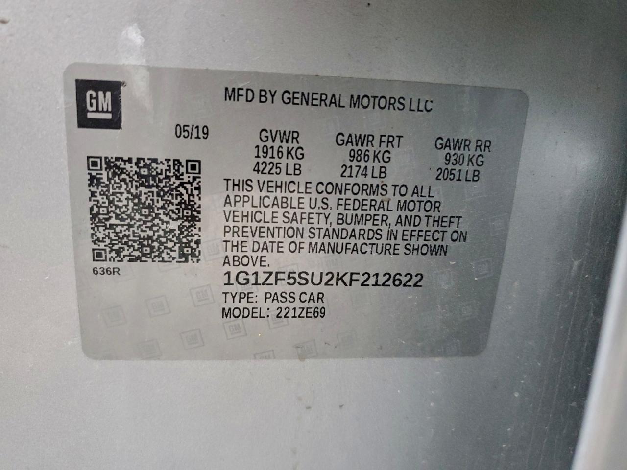 2019 CHEVROLET MALIBU