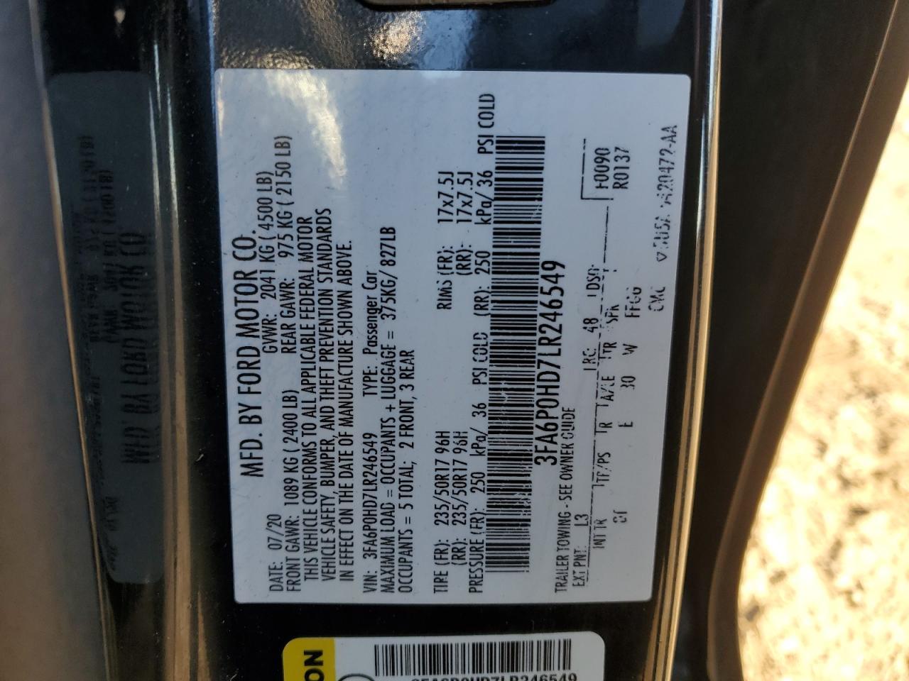 2020 FORD FUSION
