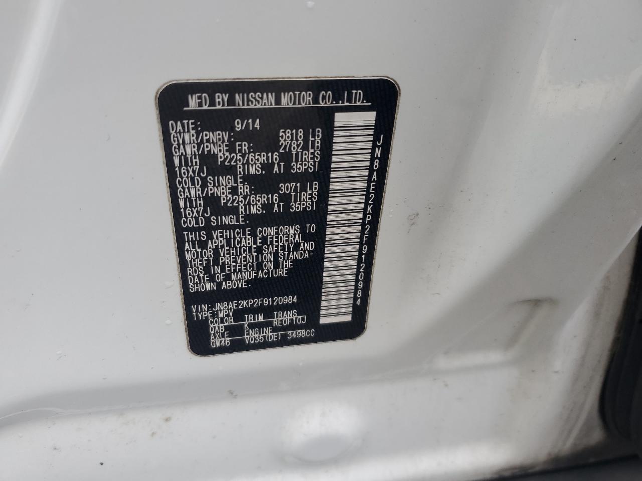 2015 NISSAN Quest
