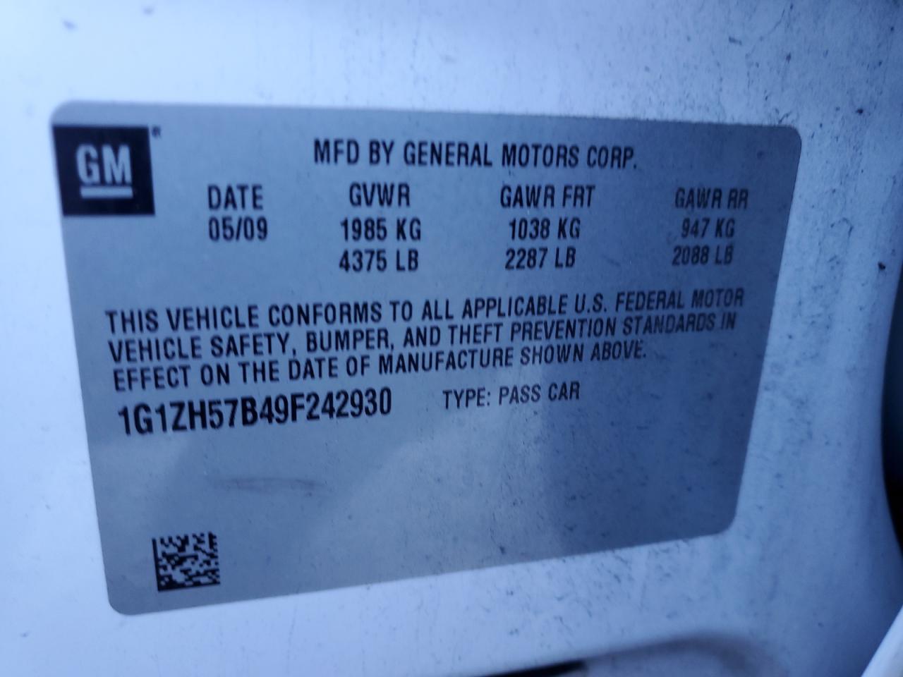 2009 CHEVROLET MALIBU