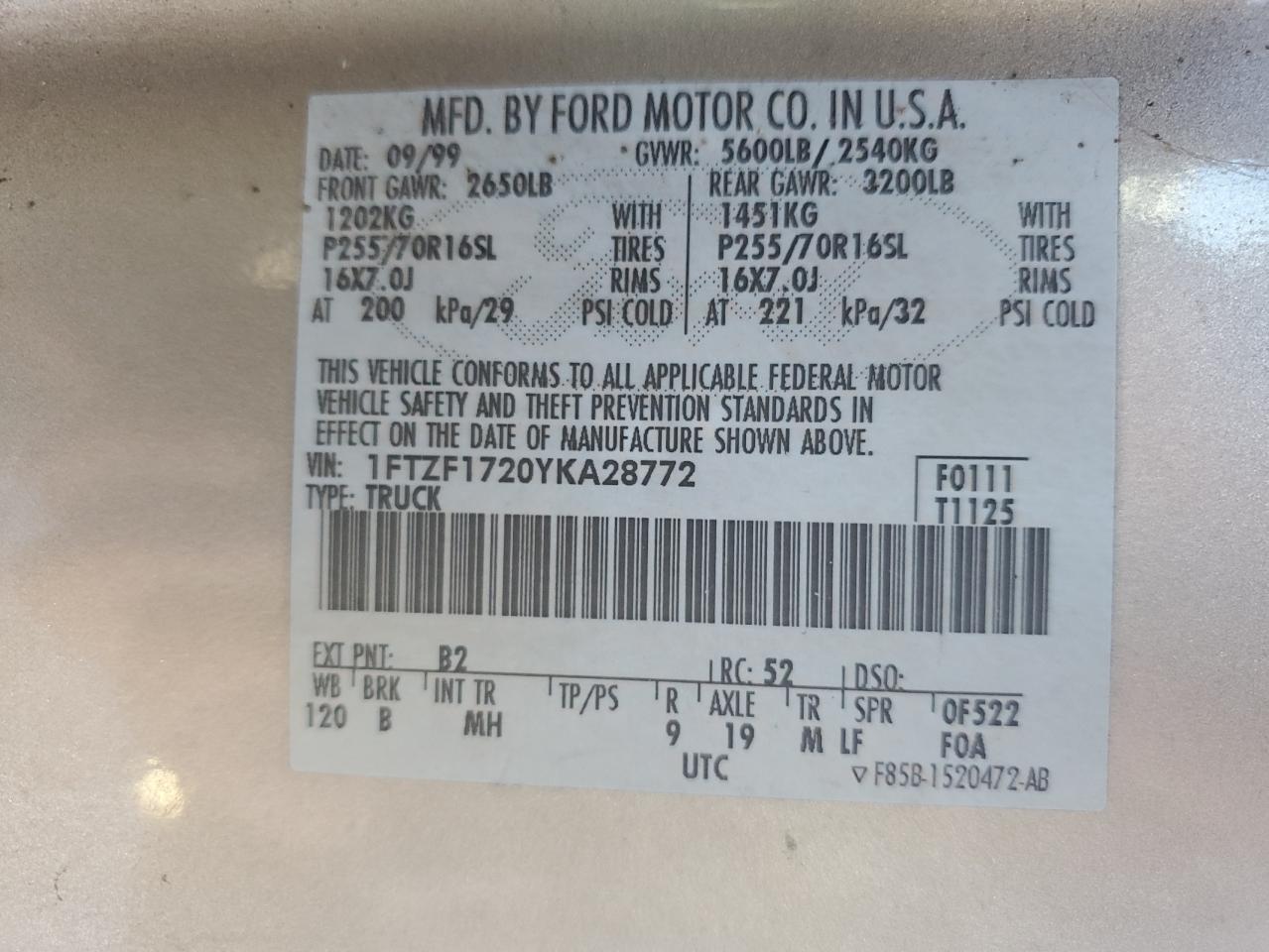 2000 FORD F-150