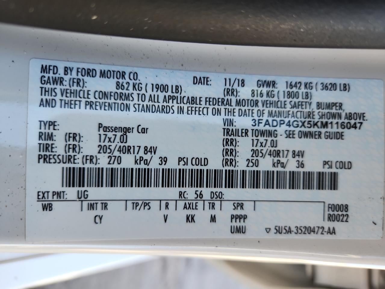 2019 FORD Fiesta