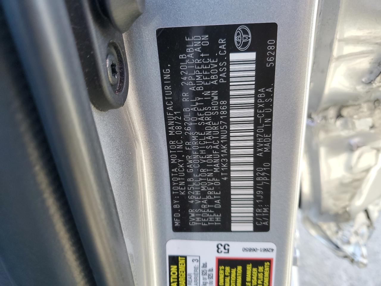 2022 TOYOTA CAMRY