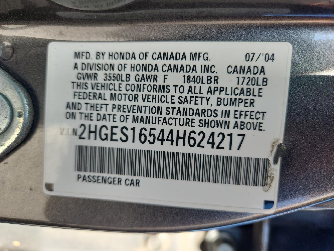 2004 HONDA CIVIC