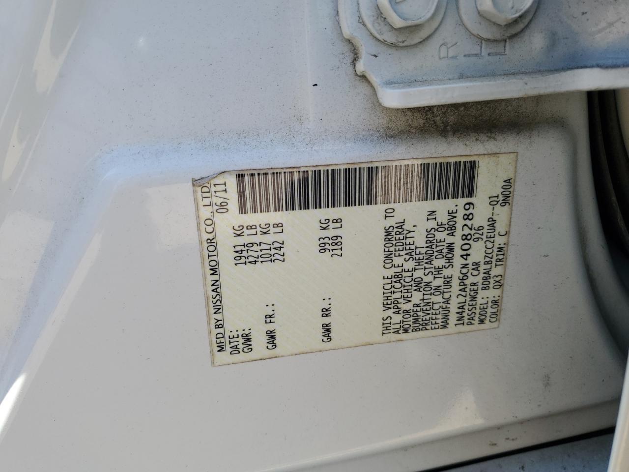 2012 NISSAN ALTIMA
