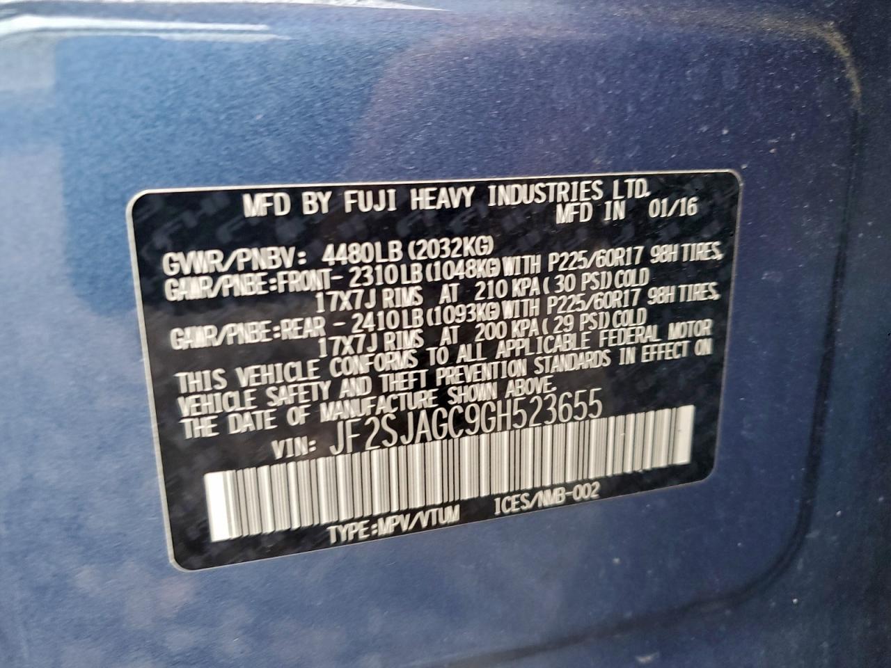 2016 SUBARU FORESTER