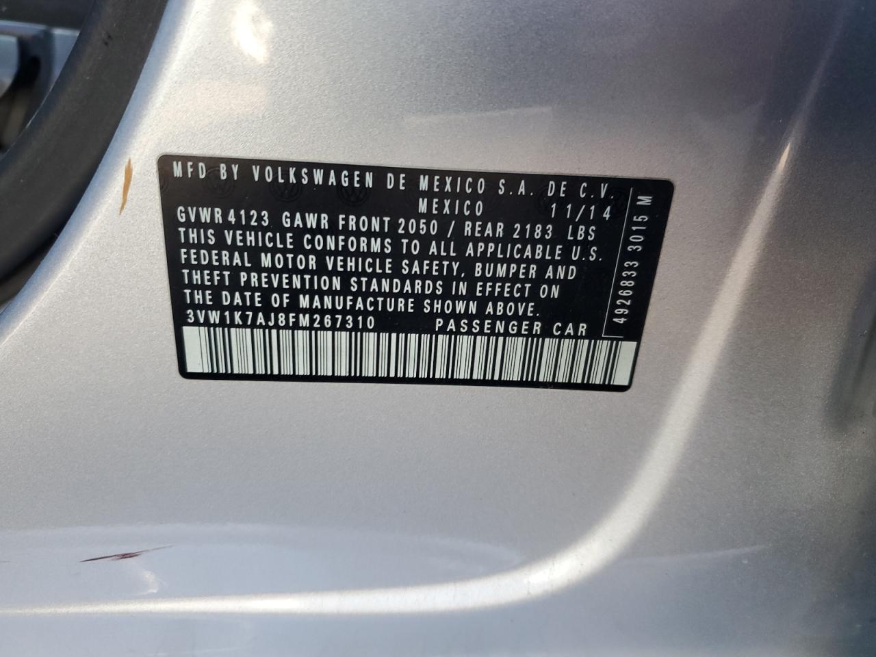 2015 VOLKSWAGEN JETTA