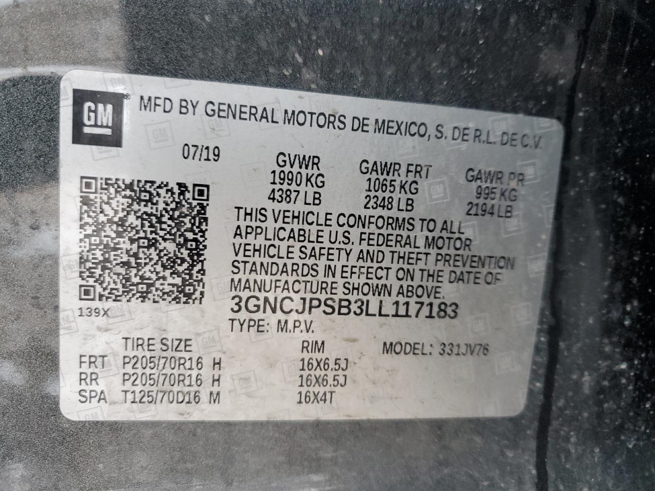 2020 CHEVROLET TRAX