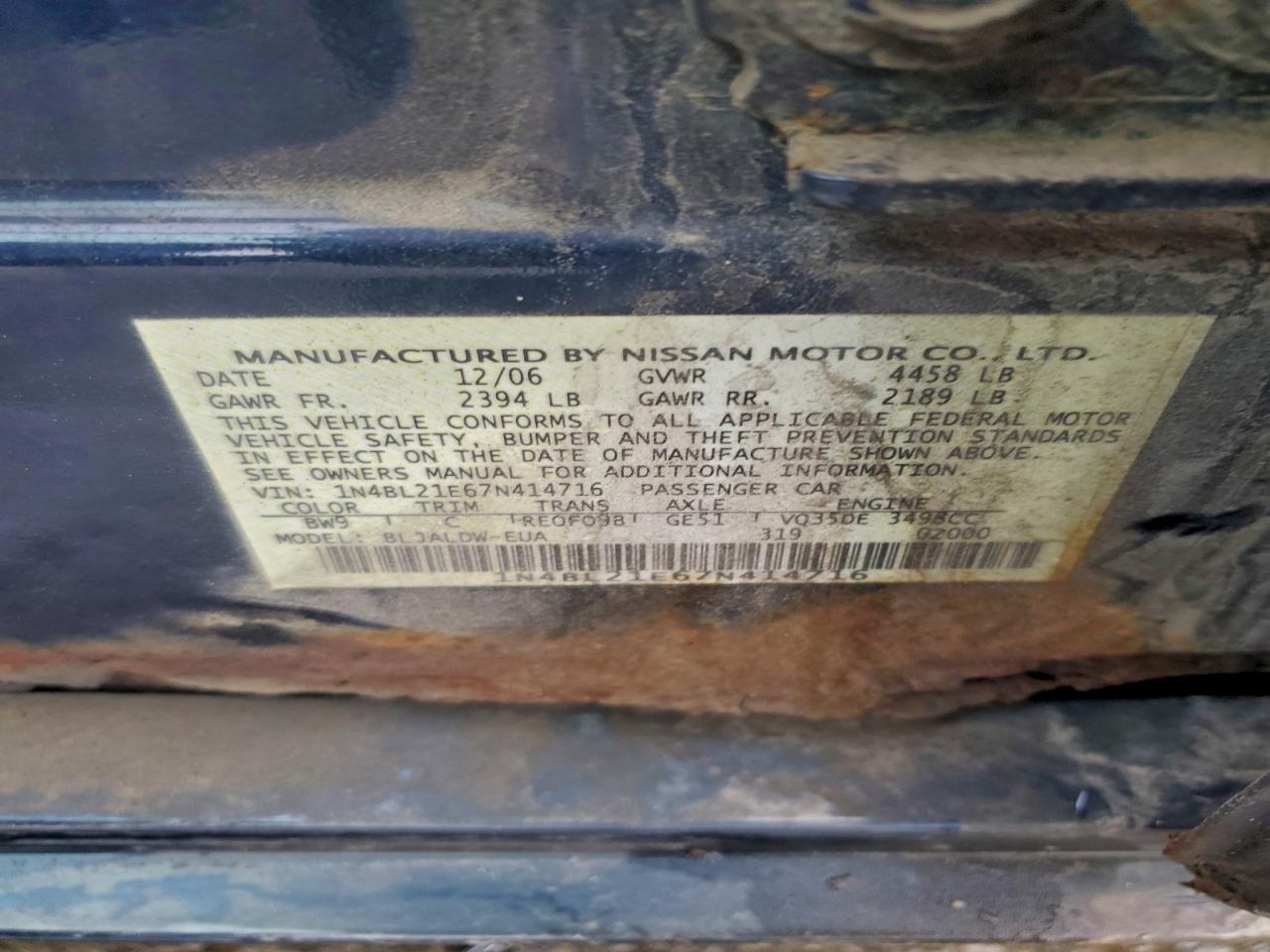 2007 NISSAN ALTIMA
