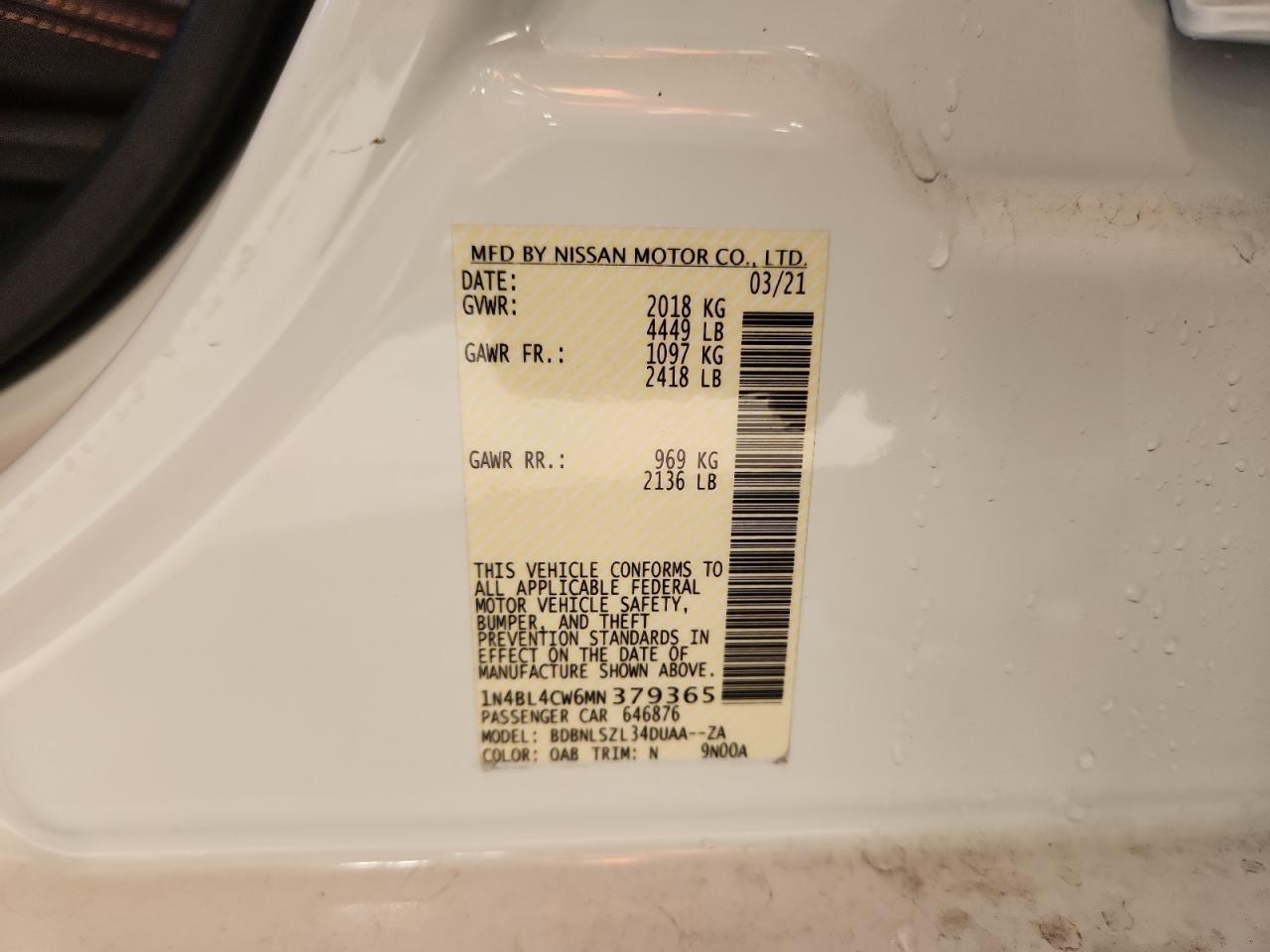 2021 NISSAN ALTIMA