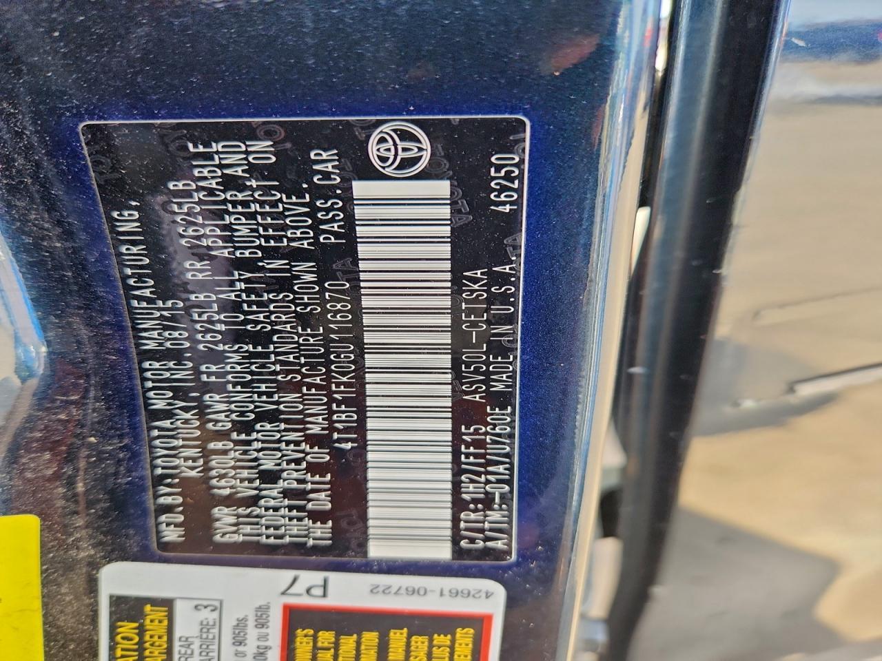 2016 TOYOTA CAMRY