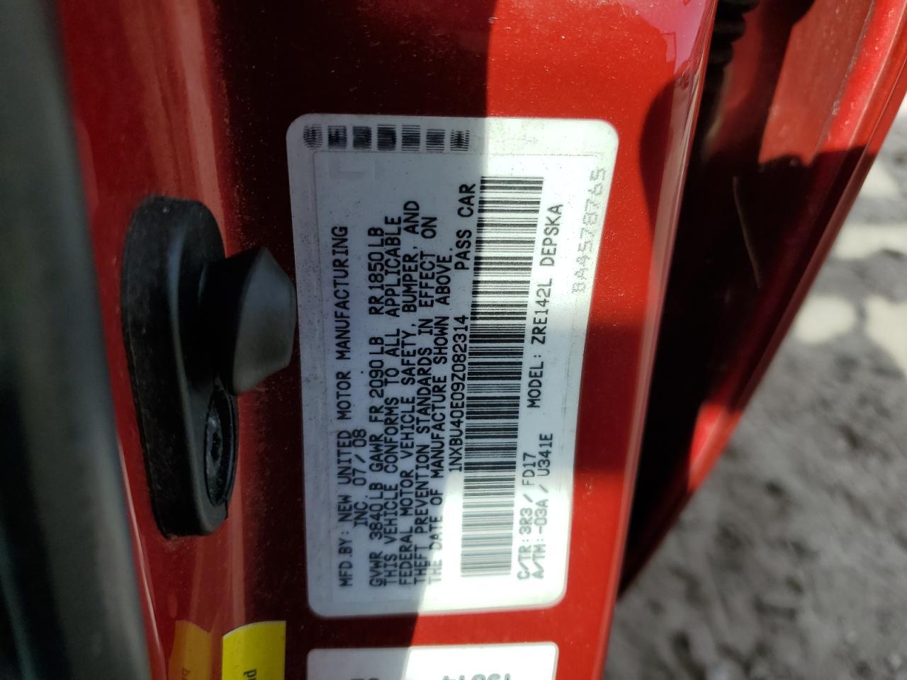 2009 TOYOTA COROLLA