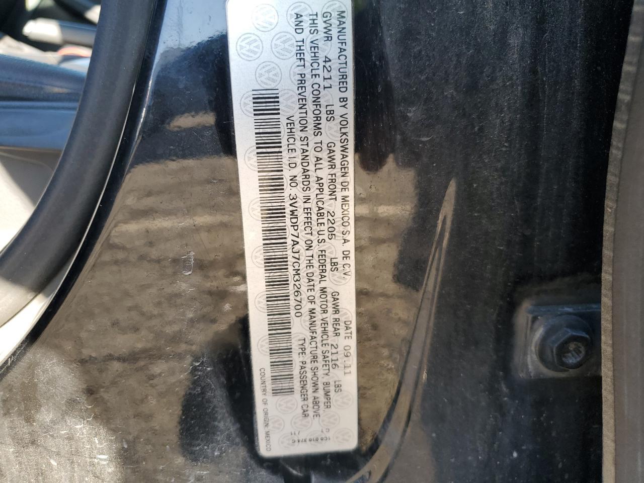 2012 VOLKSWAGEN JETTA