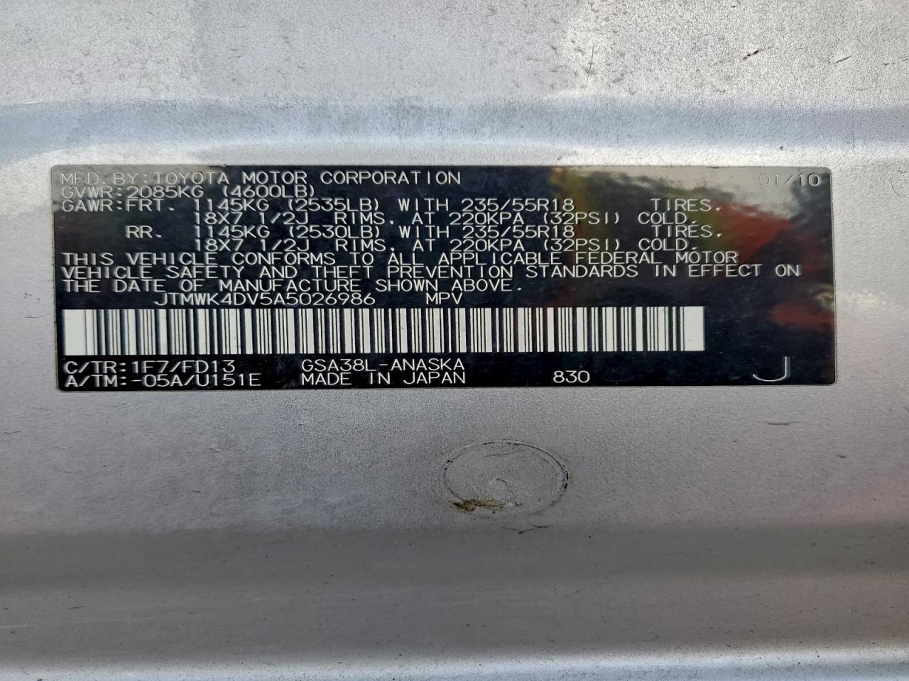 2010 TOYOTA RAV4