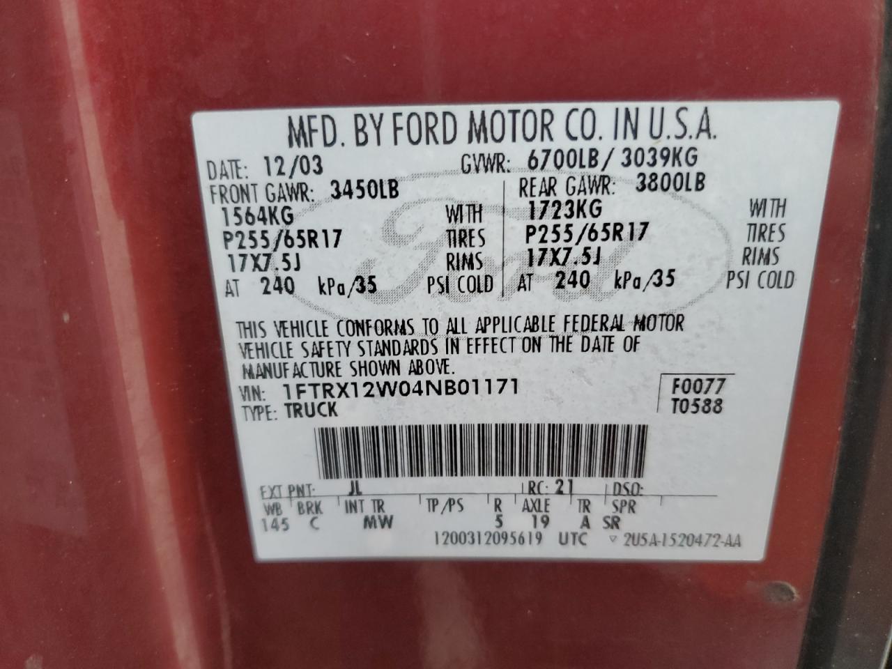 2004 FORD F-150