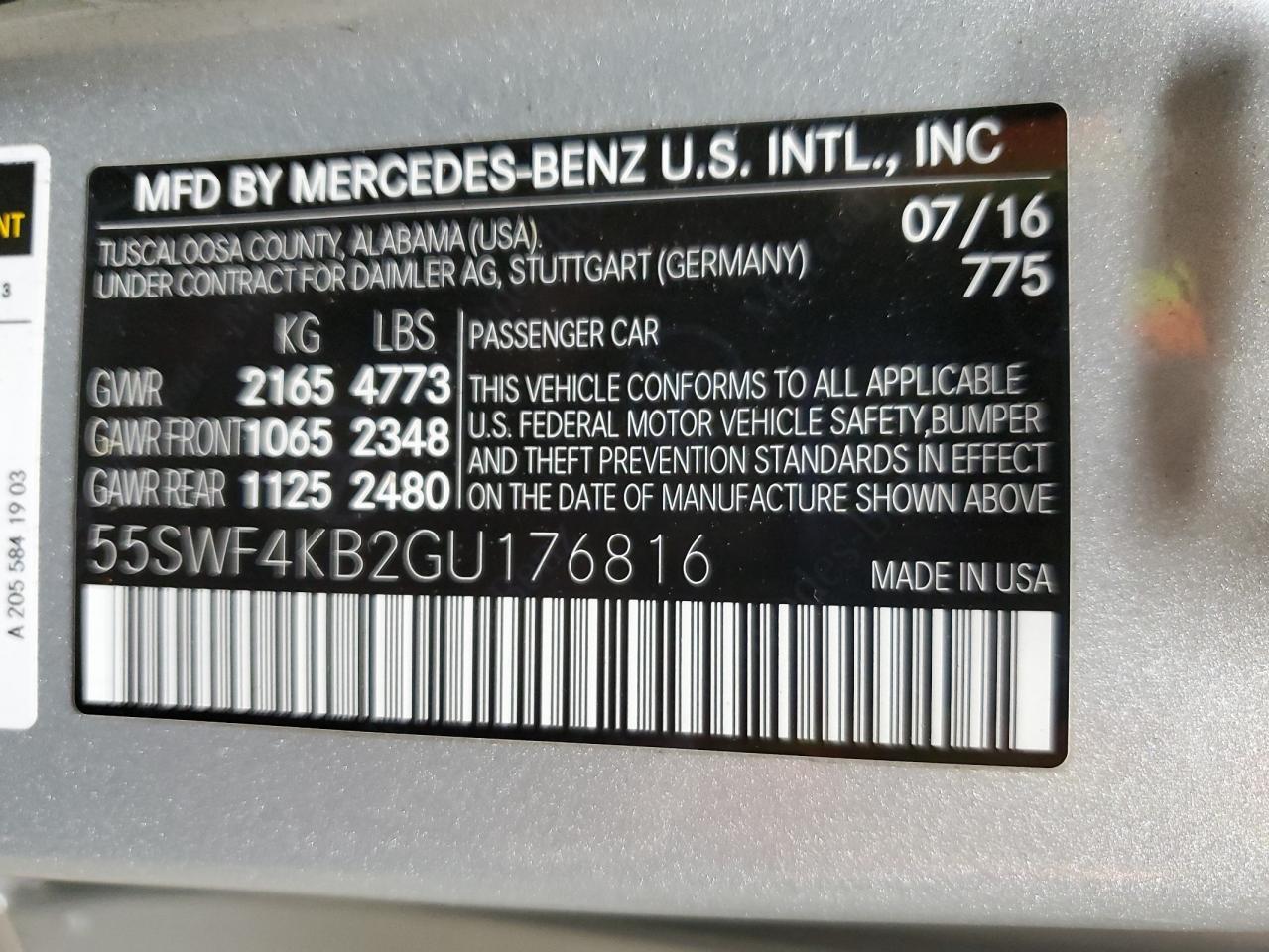 2016 MERCEDES-BENZ C-CLASS