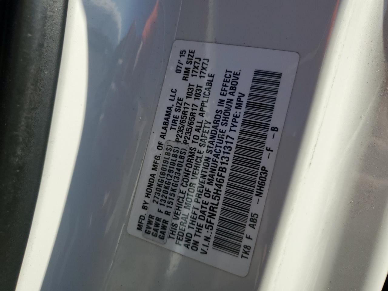 2015 HONDA ODYSSEY