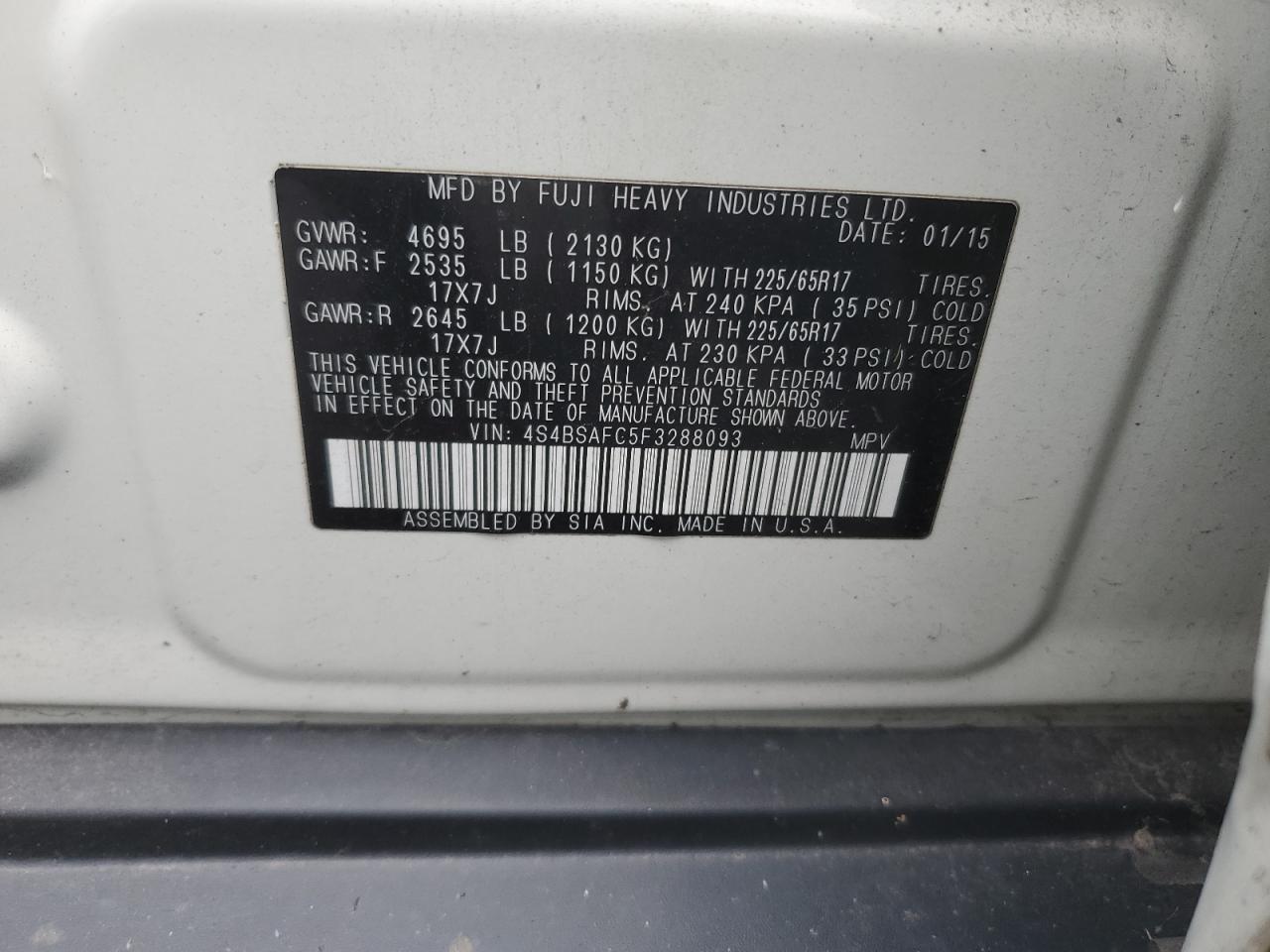 2015 SUBARU Outback