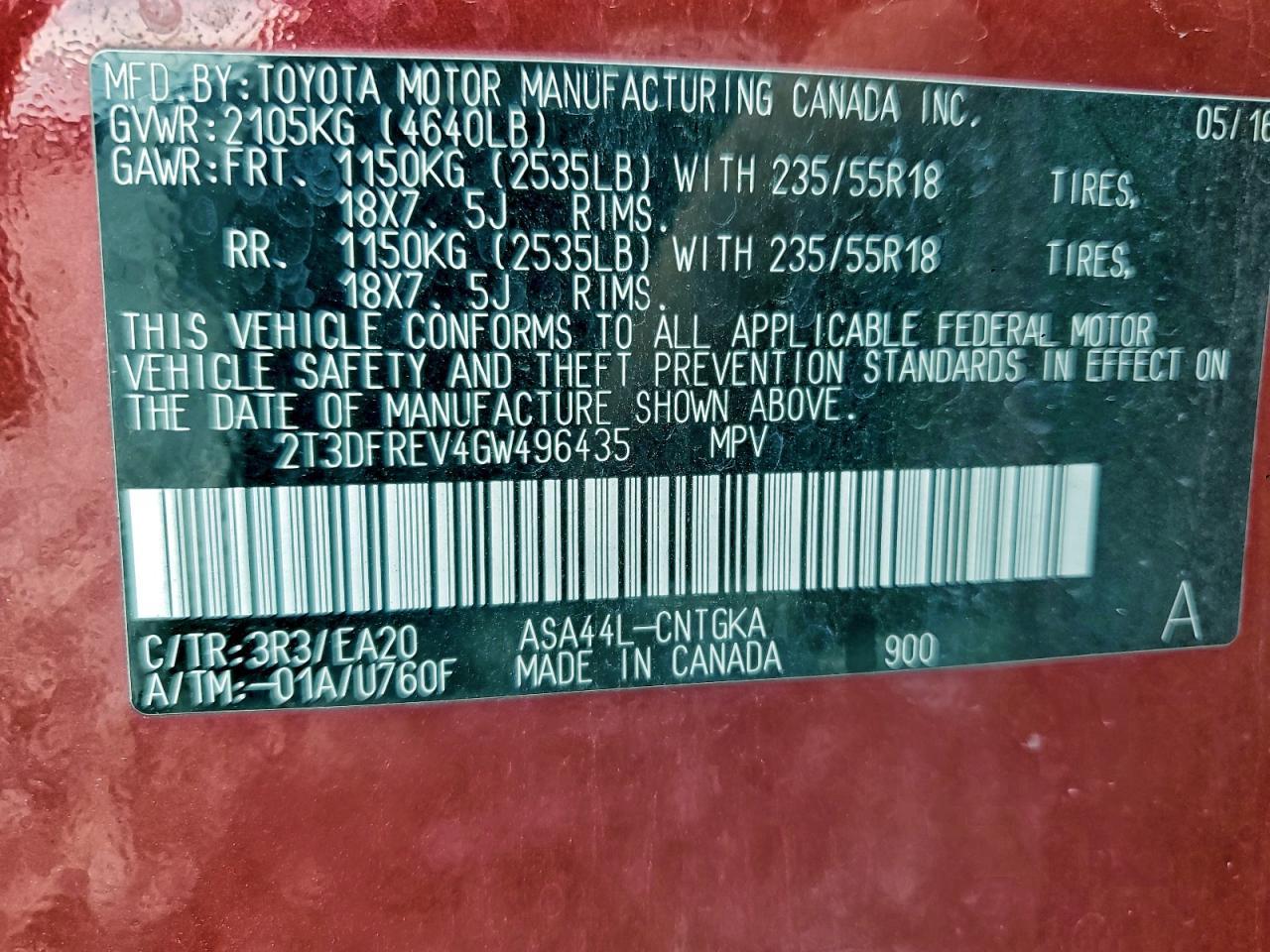 2016 TOYOTA RAV4