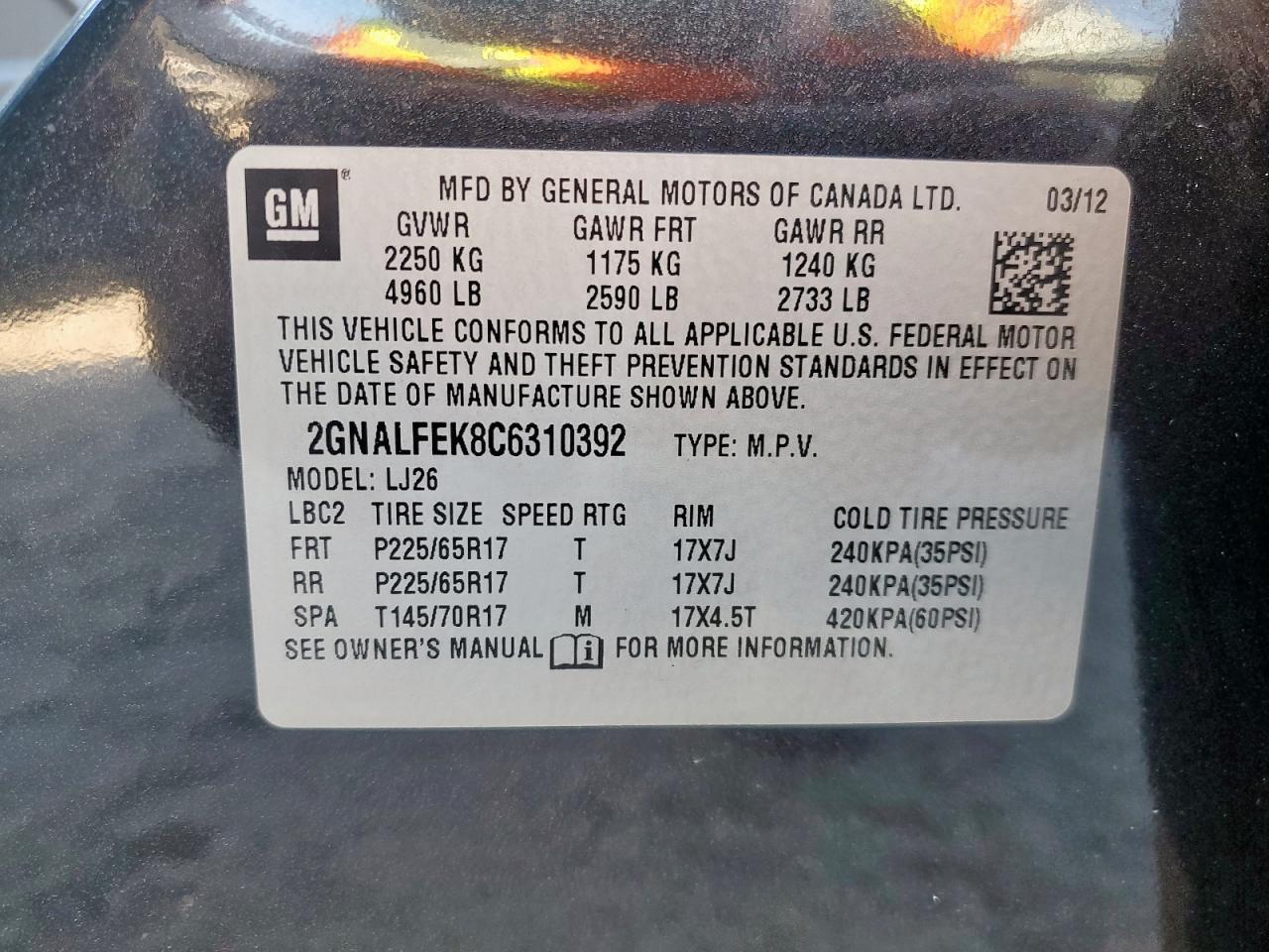 2012 CHEVROLET EQUINOX