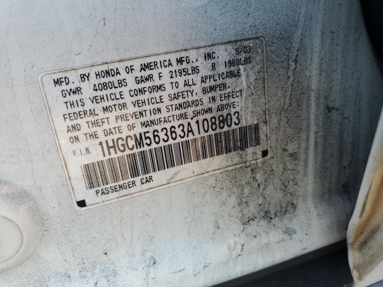2003 HONDA ACCORD