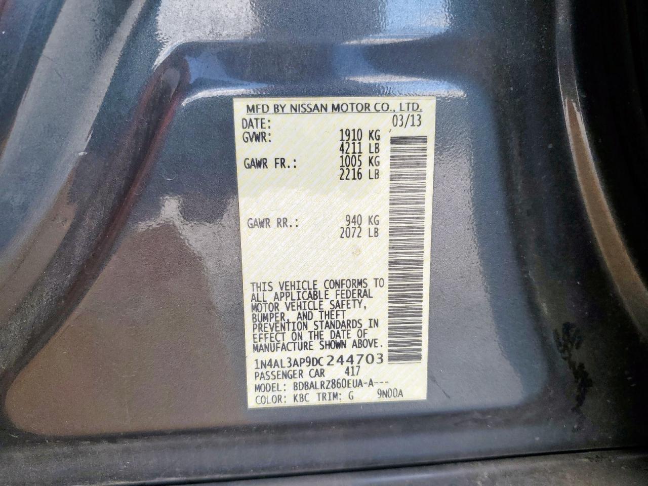 2013 NISSAN ALTIMA