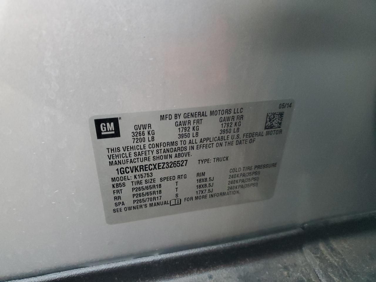 2014 CHEVROLET SILVERADO 1500