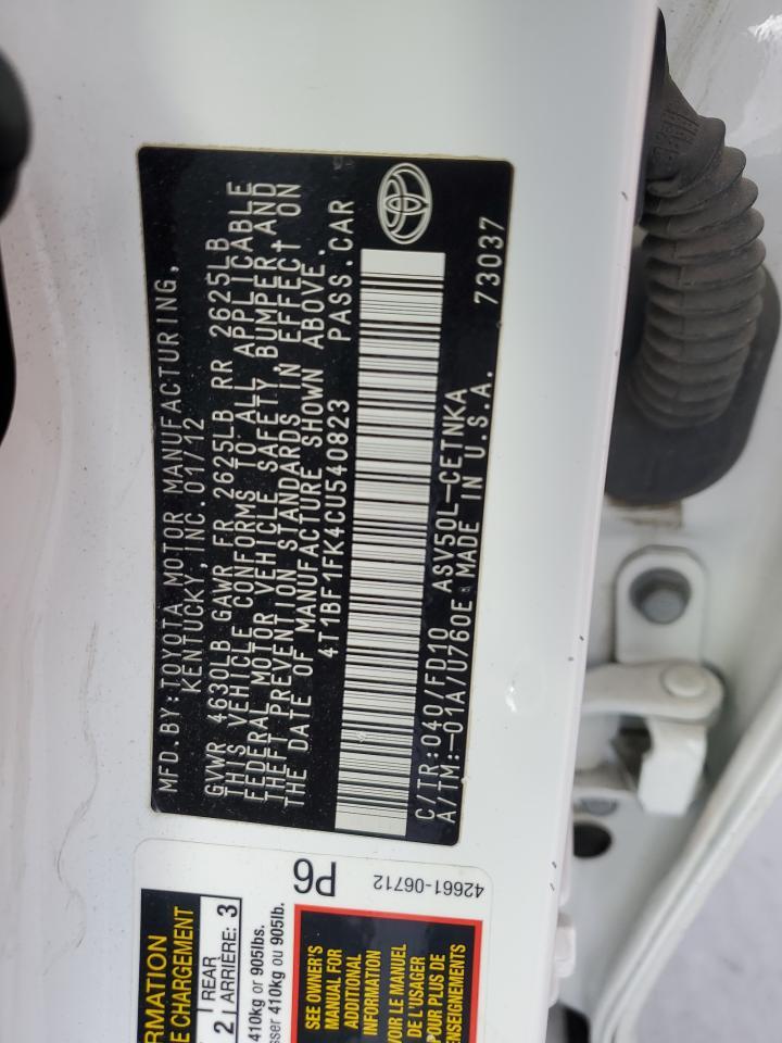 2012 TOYOTA CAMRY