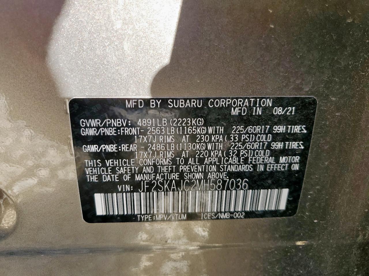 2021 SUBARU FORESTER