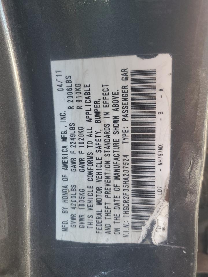 2017 HONDA ACCORD