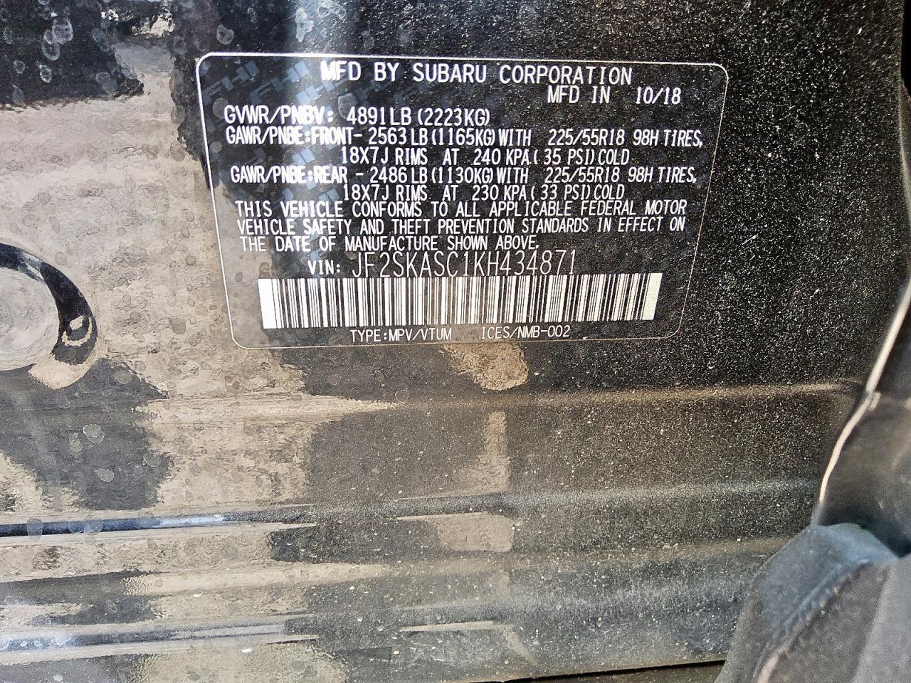 2019 SUBARU FORESTER