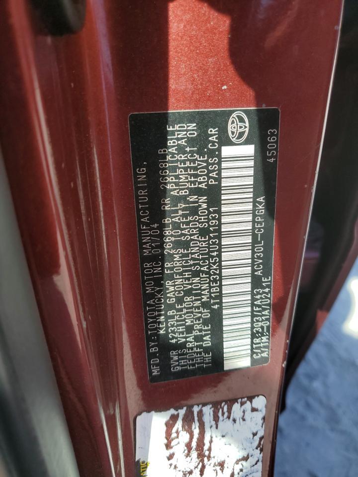 2004 TOYOTA CAMRY