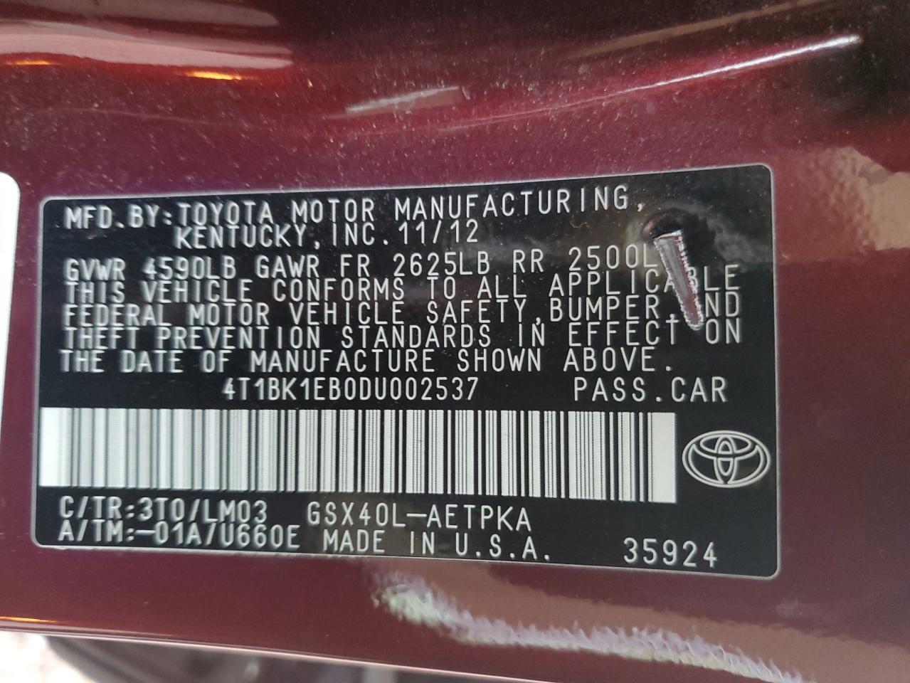 2013 TOYOTA Avalon