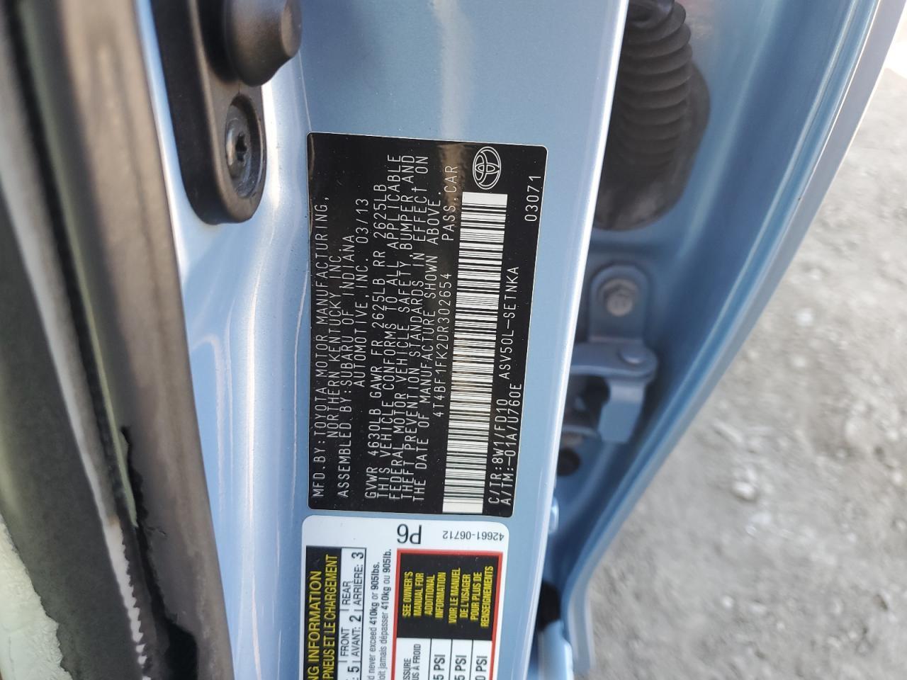 2013 TOYOTA CAMRY
