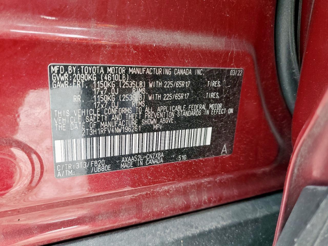 2022 TOYOTA RAV4