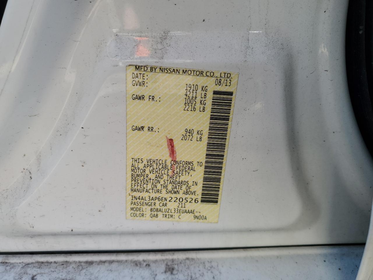 2014 NISSAN ALTIMA