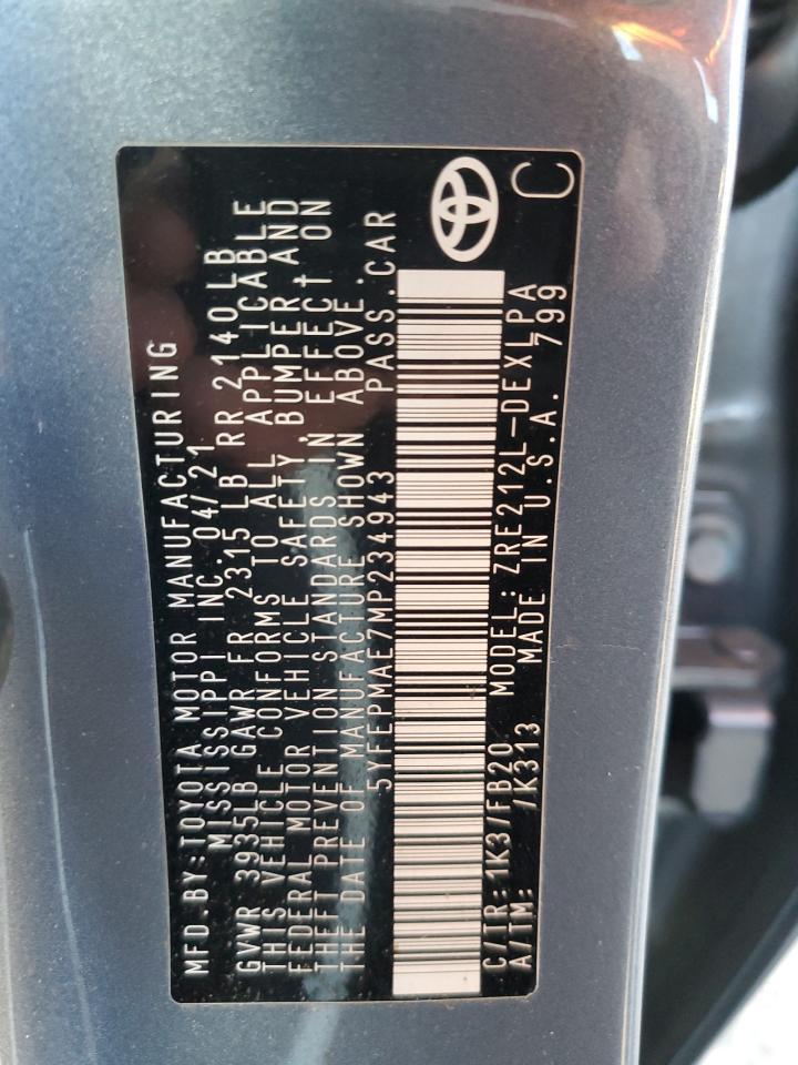 2021 TOYOTA COROLLA