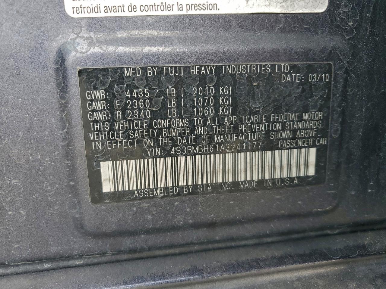 2010 SUBARU Legacy