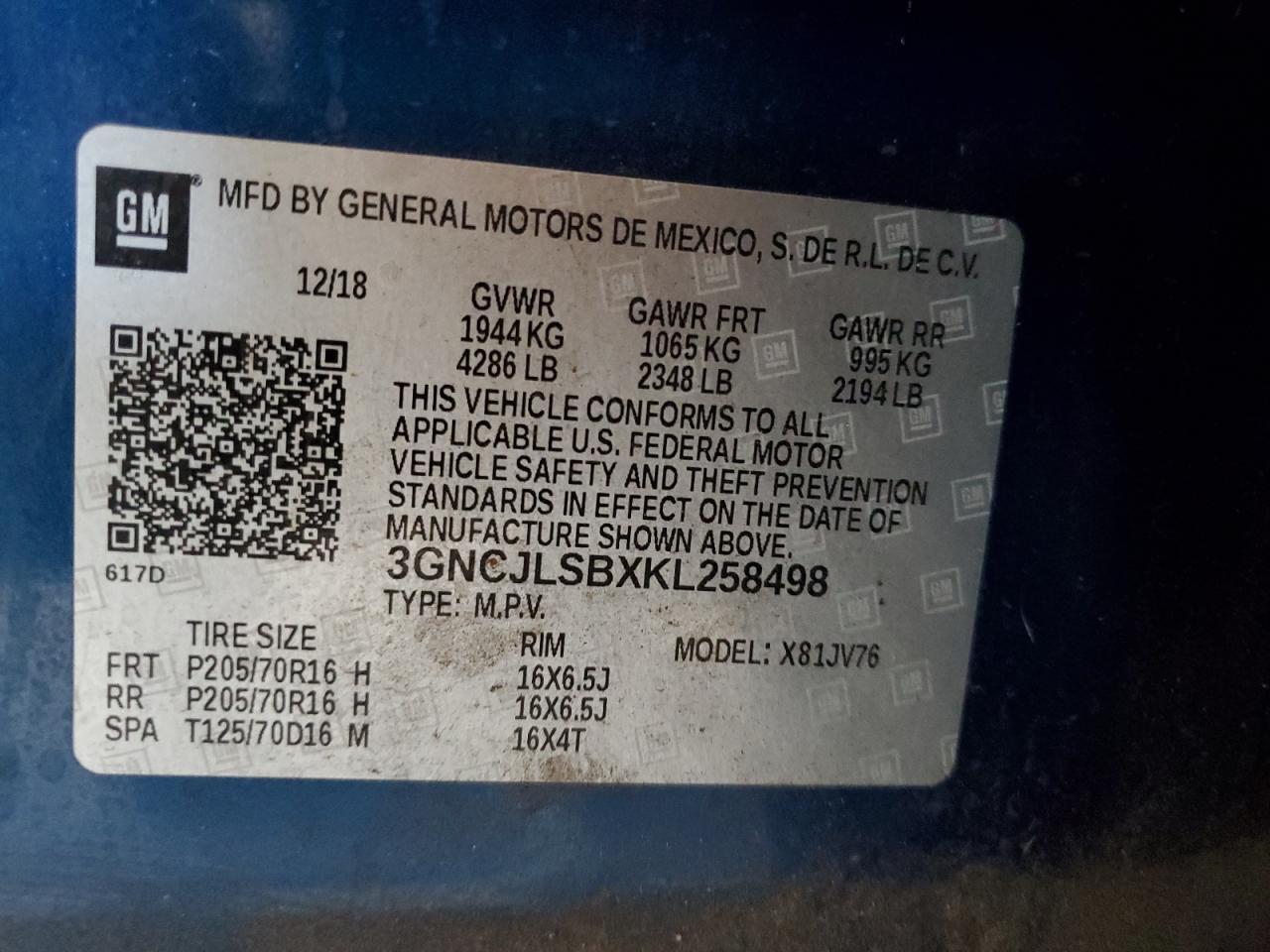 2019 CHEVROLET TRAX