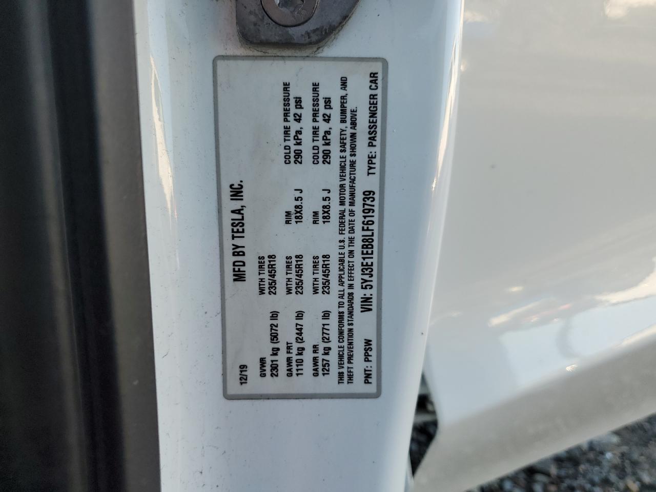 2020 TESLA MODEL 3